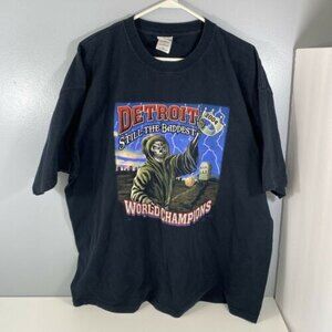 Vintage Detroit Pistons Shirt Mens‎ XXL Bad Boys World Champions Grim Reaper NBA